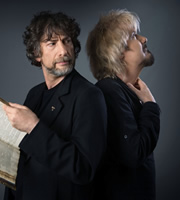 Good Omens. Image shows from L to R: Neil Gaiman, Dirk Maggs. Copyright: BBC