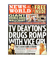 The News Of The World Front Cover - TV Deayton's Drugs Romp With Vice Girl