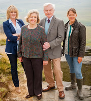 Last Tango In Halifax. Image shows from L to R: Caroline (Sarah Lancashire), Celia (Anne Reid), Alan (Derek Jacobi), Gillian (Nicola Walker). Copyright: Red Production Company Last Tango In Halifax. Image shows from L to R: Caroline (Sarah Lancashire), Celia (Anne Reid), Alan (Derek Jacobi), Gillian (Nicola Walker). Copyright: Red Production Company