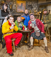 Mountain Goats. Image shows from L to R: Jules (Sharon Rooney), Conor (Kevin Guthrie), Bernie (Kathryn Howden), Ronnie Silva (Jonathan Watson), Jimmy Miller (Jimmy Chisholm), Bill (David Ireland). Copyright: BBC