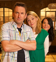 Not Going Out. Image shows from L to R: Lee (Lee Mack), Lucy (Sally Bretton), Daisy (Katy Wix). Copyright: Avalon Television / Arlo Productions Not Going Out. Image shows from L to R: Lee (Lee Mack), Lucy (Sally Bretton), Daisy (Katy Wix). Copyright: Avalon Television / Arlo Productions