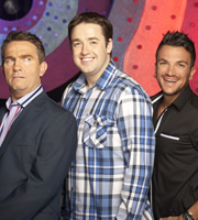 Odd One In. Image shows from L to R: Bradley Walsh, Jason Manford, Peter Andre. Copyright: Zeppotron