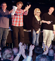 Sketchorama. Image shows from L to R: Moray Hunter, Gordon Kennedy, Morwenna Banks, John Sparkes. Copyright: The Comedy Unit