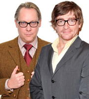 Image shows from L to R: Vic Reeves, Rhys Darby