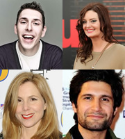 Image shows from L to R: Blake Harrison, Morgana Robinson, Sally Phillips, Kayvan Novak