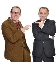 Image shows from L to R: Vic Reeves, Bob Mortimer. Copyright: Alan Peebles / BBC