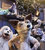 Mongrels. Image shows from L to R: Destiny, Kali, Nelson, Marion. Copyright: BBC