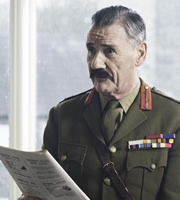 Michael Palin as General Mitford in Wipers Times - BBC Two drama. Michael Palin