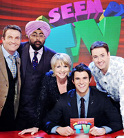 As Seen On TV. Image shows from L to R: Bradley Walsh, Hardeep Singh Kohli, Fern Britton, Steve Jones, Jason Manford. Copyright: Shine