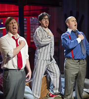 Badults. Image shows from L to R: Ben (Ben Clark), Matthew (Matthew Crosby), Tom (Tom Parry). Copyright: The Comedy Unit