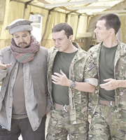 Bluestone 42. Image shows from L to R: Faruq (Keeno Lee Hector), Mac (Jamie Quinn), Rocket (Scott Hoatson). Copyright: BBC