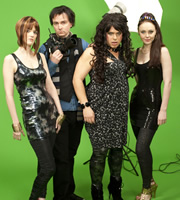 Burnistoun. Image shows from L to R: Kirsty Strain, Iain Connell, Robert Florence, Louise Stewart. Copyright: The Comedy Unit