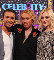 Celebrity Juice. Image shows from L to R: Gino D'Acampo, Leigh Francis, Fearne Cotton. Copyright: Talkback / TalkbackThames