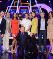 Celebrity Squares. Image shows from L to R: Adam Hills, Jonathan Ross, Christine Bleakley, Joe Wilkinson, Warwick Davis, Jimi Mistry, Tim Vine, Ellie Taylor, Louis Walsh. Copyright: September Films / GroupM Entertainment