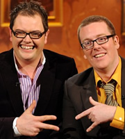 Alan Carr: Chatty Man. Image shows from L to R: Alan Carr, Frankie Boyle. Copyright: Open Mike Productions