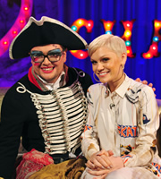 Alan Carr: Chatty Man. Image shows from L to R: Alan Carr, Jessica Cornish. Copyright: Open Mike Productions