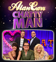 Alan Carr: Chatty Man. Image shows from L to R: Lily Allen, John Torode, Alan Carr, Gregg Wallace, Courtney Love. Copyright: Open Mike Productions