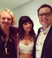 Alan Carr: Chatty Man. Image shows from L to R: Leigh Francis, Louisa Allen, Alan Carr. Copyright: Open Mike Productions