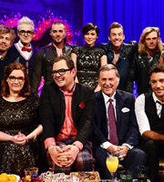 Alan Carr: Chatty Man. Image shows from L to R: James Bourne, Sarah Millican, Tom Fletcher, Matt Willis, Alan Carr, Emma Willis, Terry Wogan, Danny Jones, Dougie Poynter, Gino D'Acampo. Copyright: Open Mike Productions