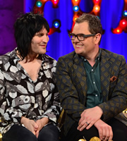 Alan Carr: Chatty Man. Image shows from L to R: Noel Fielding, Alan Carr. Copyright: Open Mike Productions