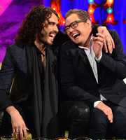 Alan Carr: Chatty Man. Image shows from L to R: Russell Brand, Alan Carr. Copyright: Open Mike Productions