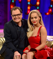 Alan Carr: Chatty Man. Image shows from L to R: Alan Carr, Rita Ora. Copyright: Open Mike Productions