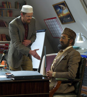 Citizen Khan. Image shows from L to R: Dave (Kris Marshall), Mr Khan (Adil Ray). Copyright: BBC