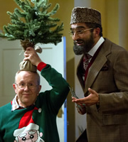 Citizen Khan. Image shows from L to R: Keith (Phil Nice), Mr Khan (Adil Ray). Copyright: BBC