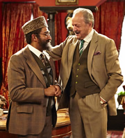 Citizen Khan. Image shows from L to R: Mr Khan (Adil Ray), Lord Anstruther (Peter Bowles). Copyright: BBC