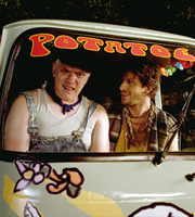 Cuckoo. Image shows from L to R: Ken (Greg Davies), Cuckoo (Andy Samberg). Copyright: Roughcut Television