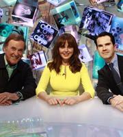 Duck Quacks Don't Echo. Image shows from L to R: Terry Wogan, Carol Vorderman, Jimmy Carr. Copyright: Magnum Media
