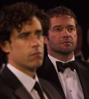 Episodes. Image shows from L to R: Sean Lincoln (Stephen Mangan), Rob Randolph (James Purefoy). Copyright: Hat Trick Productions / BBC