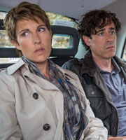 Episodes. Image shows from L to R: Beverly Lincoln (Tamsin Greig), Sean Lincoln (Stephen Mangan). Copyright: Hat Trick Productions / BBC