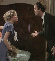 Fawlty Towers. Image shows from L to R: Polly (Connie Booth), Basil Fawlty (John Cleese). Copyright: BBC