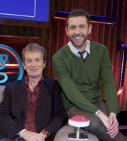 Genius With Dave Gorman. Image shows from L to R: Frank Skinner, Dave Gorman. Copyright: BBC