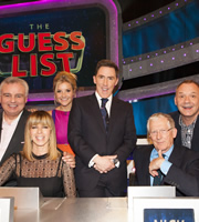 The Guess List. Image shows from L to R: Eamonn Holmes, Kate Garraway, Helen Skelton, Rob Brydon, Nick Hewer, Bob Mortimer. Copyright: 12 Yard Productions