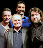 The Guessing Game. Image shows from L to R: Des Clarke, Clive Anderson, Imran Yusuf, Keith Farnan. Copyright: BBC