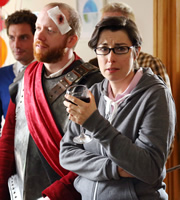 Heading Out. Image shows from L to R: Daniel Maynard (Steve Oram), Sara Ford (Sue Perkins). Copyright: Red Production Company / Square Peg TV