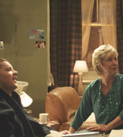 Him & Her. Image shows from L to R: Steve (Russell Tovey), Janet (Joanna Bacon). Copyright: Big Talk Productions
