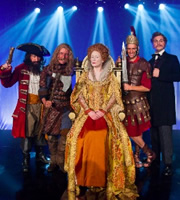 Horrible Histories. Image shows from L to R: Jim Howick, Simon Farnaby, Martha Howe-Douglas, Mathew Baynton, Ben Willbond. Copyright: Lion Television / Citrus Television