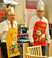 House Of Fools. Image shows from L to R: Bob (Bob Mortimer), Vic (Vic Reeves). Copyright: BBC / Pett Productions