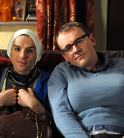 Ideal. Image shows from L to R: Jamie (Iain McKee), Nathaniel (Sean Lock). Copyright: Baby Cow Productions