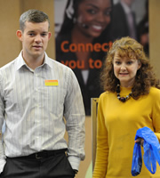 The Job Lot. Image shows from L to R: Karl (Russell Tovey), Trish (Sarah Hadland). Copyright: Big Talk Productions
