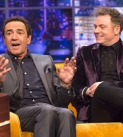 The Jonathan Ross Show. Image shows from L to R: Robert Lindsay, Rufus Hound. Copyright: Hot Sauce / ITV Studios