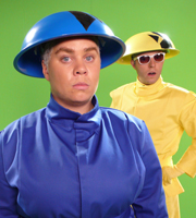 Katy Brand's Big Ass Show. Image shows from L to R: Katy Brand, Elliott Tiney. Copyright: World's End Productions