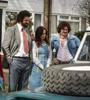 The Kennedys. Image shows from L to R: Tony Kennedy (Dan Skinner), Jenny (Emma Pierson), Tim (Harry Peacock). Copyright: BBC