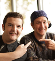 Kevin Bridges: What's The Story?. Image shows from L to R: Kevin Bridges, Chad Hogan. Copyright: Open Mike Productions