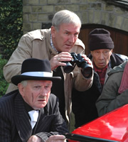 Last Of The Summer Wine. Image shows from L to R: Howard Sibshaw (Robert Fyfe), Luther 'Hobbo' Hobdyke (Russ Abbot), Entwistle (Burt Kwouk). Copyright: BBC