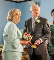 Last Tango In Halifax. Image shows from L to R: Celia (Anne Reid), Alan (Derek Jacobi). Copyright: Red Production Company