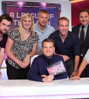 A League Of Their Own. Image shows from L to R: Jack Whitehall, Rebecca Adlington, Andrew Flintoff, James Corden, Christopher Hoy, David Walliams. Copyright: CPL Productions